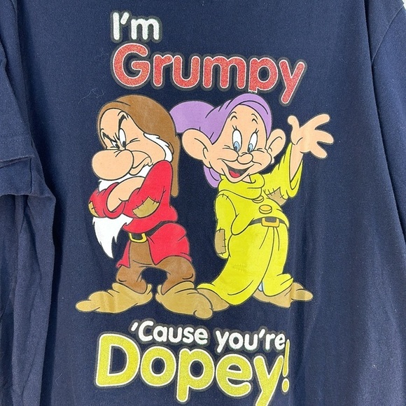 Disney “I’m Grumpy Cause You’re Dopey” Short Sleeve Tee Shirt, 1X - Picture 2 of 5